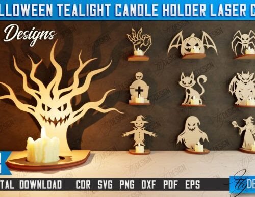 Paquete De Portavelas De Te Para Halloween Creativo Digital